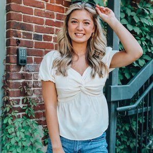 Twisted Over You Ivory Top